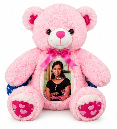 Animal Soft Toy-Personalized Teddy Bear with Photo